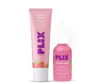 PLIX - Guava Glow Regime with 10% Vitamin C Face Mini Serum (10ml) & Juicy Mini Cleanser | For Dark Spot Corrections and Brighter Complexion